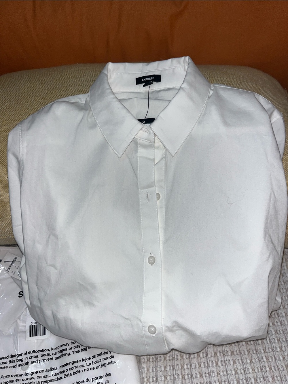 Express Women’s White Dress Shirt – Classic Button-Down